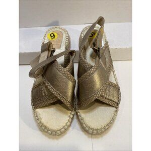 Vidorreta Women’s Sandal Shoes Gold Metallic Size 9 Made In Spain